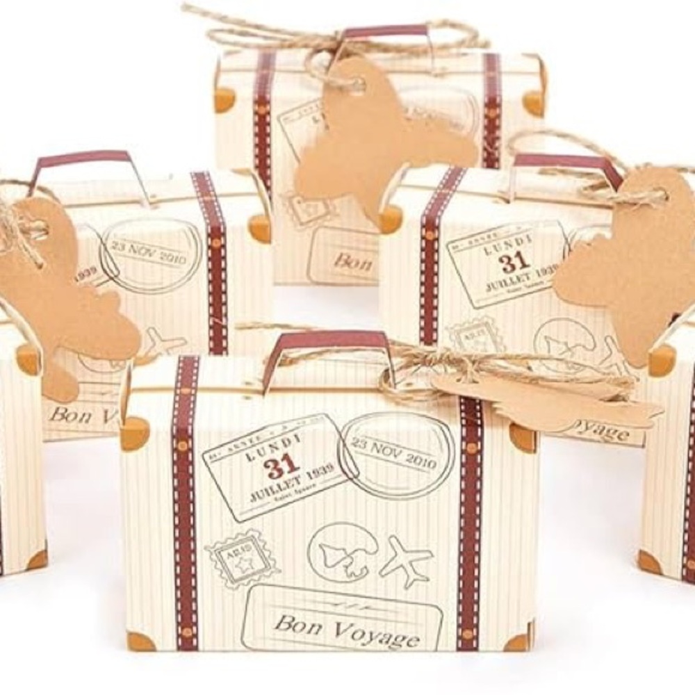 Set of 20 Vintage Suitcase Gift Boxes Party Favors